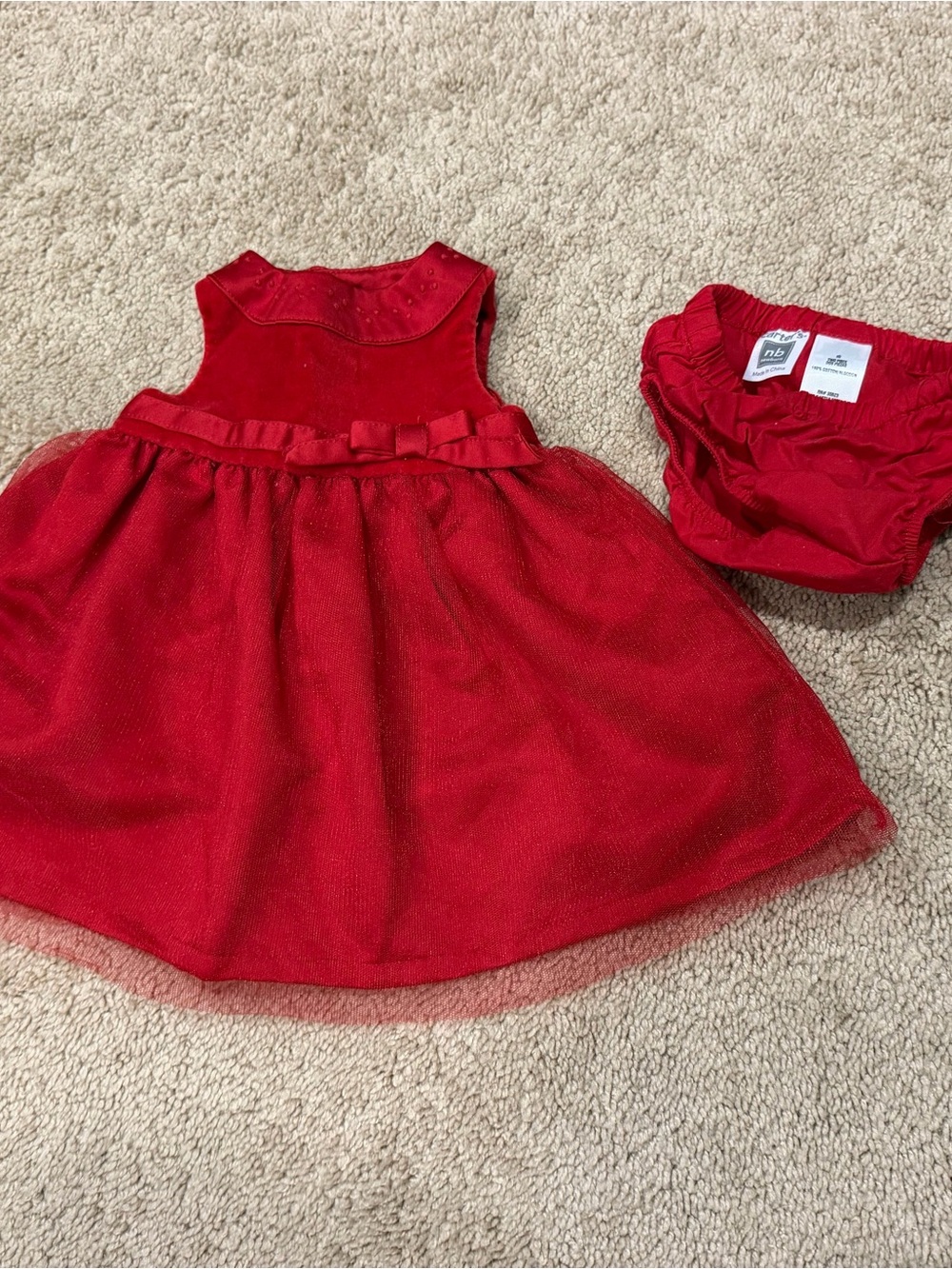 Carter's Red NB Dress with Diaper Cover